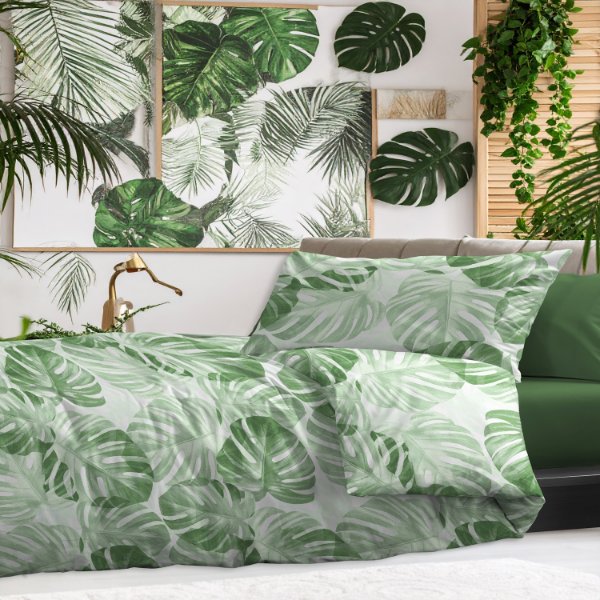 Immagine di Completo Lenzuola Cotone Style Dis.Fronde